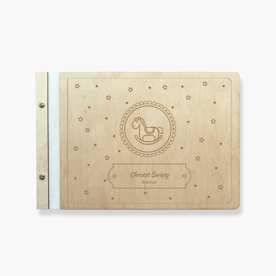 Album drewniany Konik, 34x23 cm