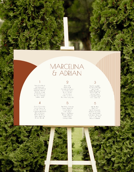 Plakat, Kolekcja Nowoczesna - Plan stołów - wersja 2, 100x70