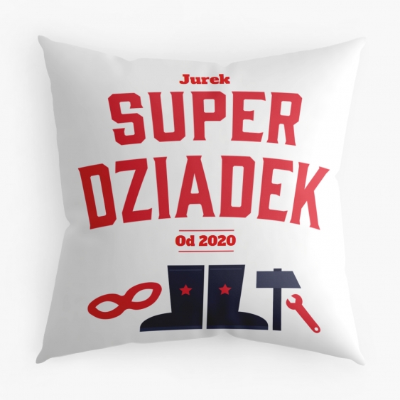 Poduszka, bawełna, Kolekcja Superbohaterowie - Dziadek, 38x38 cm